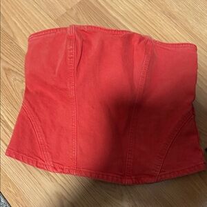 Red Strapless Corset-Style Tube Top size 2…110